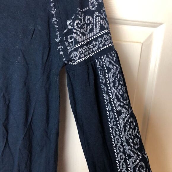 Silver Jeans Co Kids V-Neck Long Sleeve Pullover Style Tunic Shirt Black Large - Picture 4 of 5